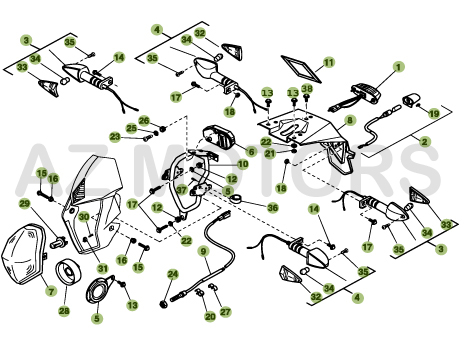 Installation Electrique 2 AZMOTORS PiÃ¨ces BETA URBAN 200 4T - [2008-2011]