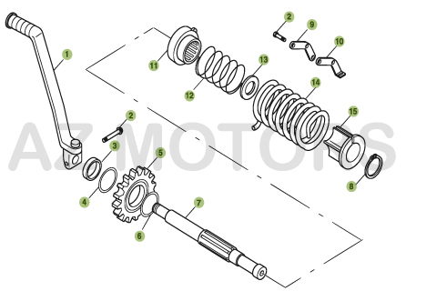 Kick Starter AZMOTORS PiÃ¨ces BETA URBAN 200 4T - [2008-2011]