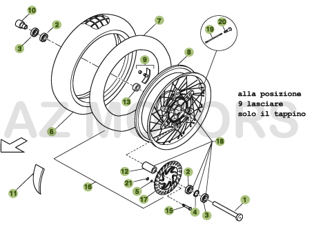 Roue Avant AZMOTORS PiÃ¨ces BETA URBAN 200 4T - [2008-2011]