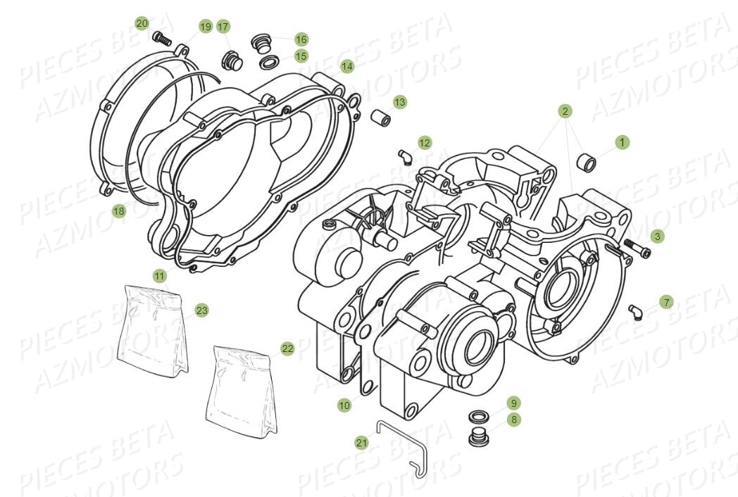 Carter Embrayage AZMOTORS PiÃ¨ces BETA EVO 250 2T - (2015)