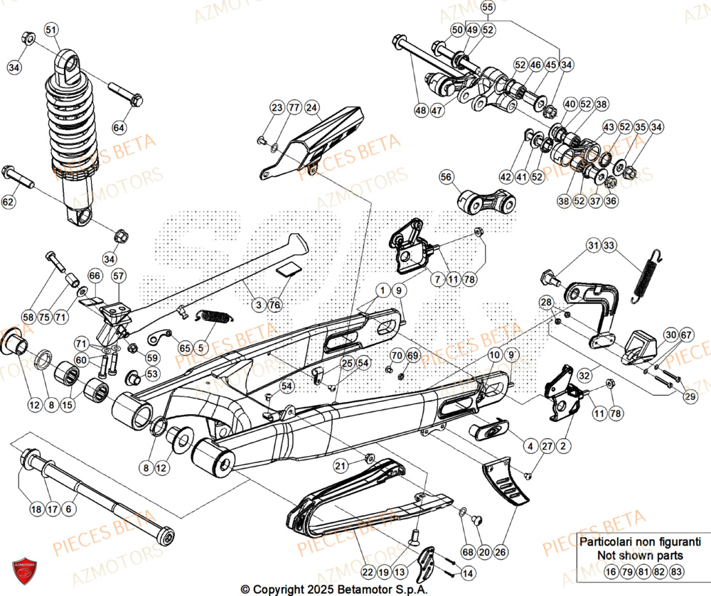 Bras Oscillant AZMOTORS Pieces BETA TRIAL EVO 300 4T FACTORY - (2025)
