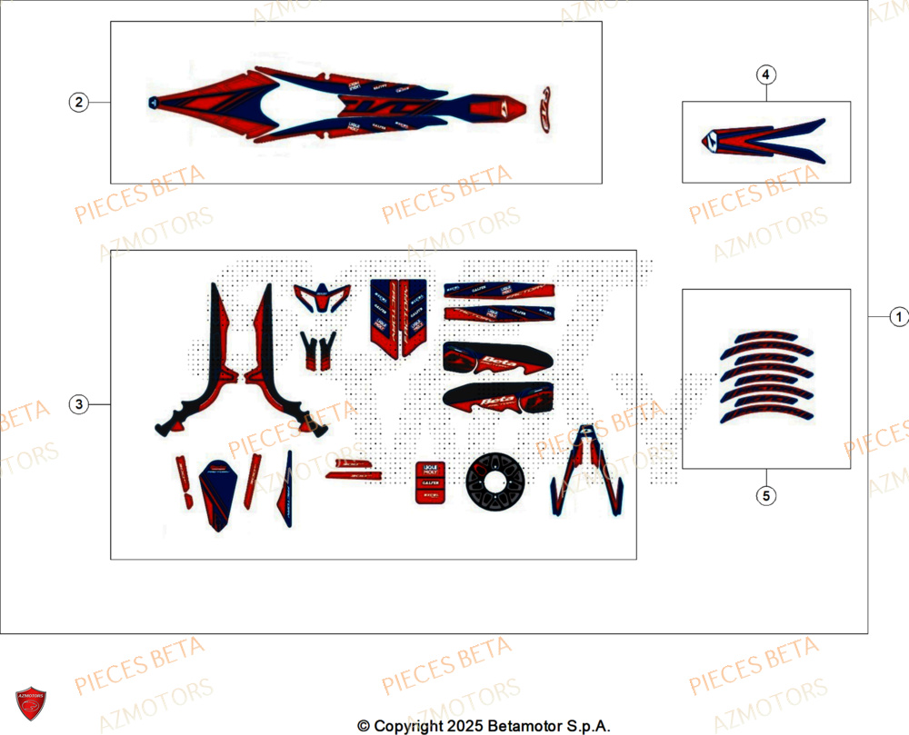 Decors AZMOTORS Pieces BETA TRIAL EVO 300 4T FACTORY - (2025)
