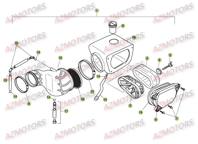 Boitier Du Filtre AZMOTORS PiÃ¨ces BETA M4 350cc 4T - [2006]