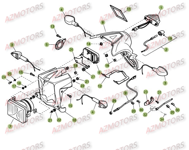 Carenages   Reservoir   Selle  2  AZMOTORS PiÃ¨ces BETA M4 350cc 4T - [2006]