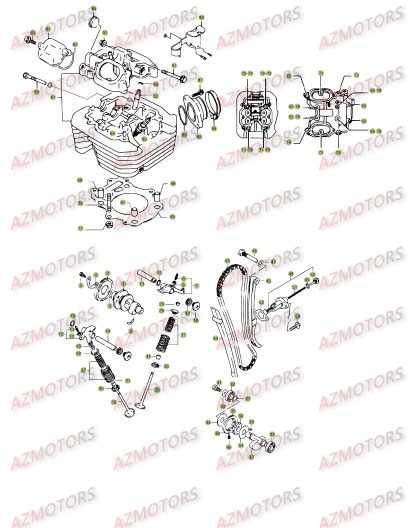 Cylindre   Culasse   Distribution AZMOTORS PiÃ¨ces BETA M4 350cc 4T - [2006]