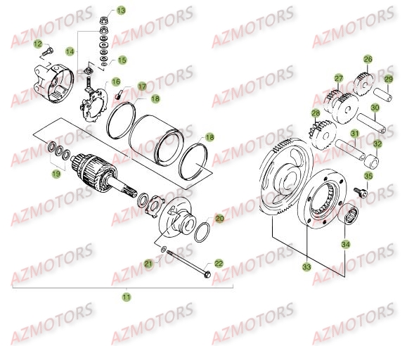 Demarrage Electrique AZMOTORS PiÃ¨ces BETA M4 350cc 4T - [2006]