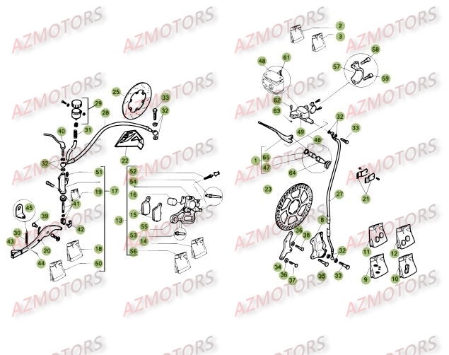 PASTILLES PINCE 25.03067/73 - BETA pour FREINS de 350-M4-06