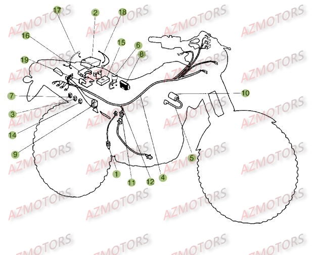 Installation Electrique AZMOTORS PiÃ¨ces BETA M4 350cc 4T - [2006]