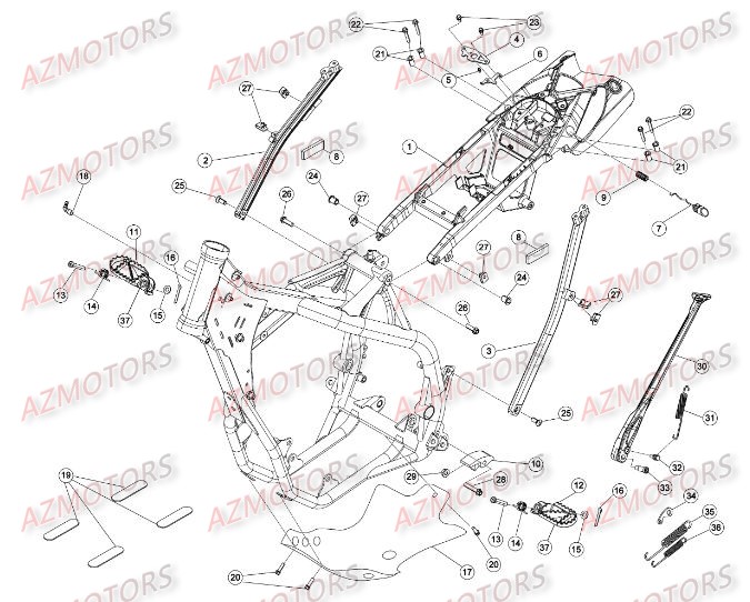 Accessoires Du Chassis AZMOTORS PiÃ¨ces Beta RR 4T 350 Enduro - 2011