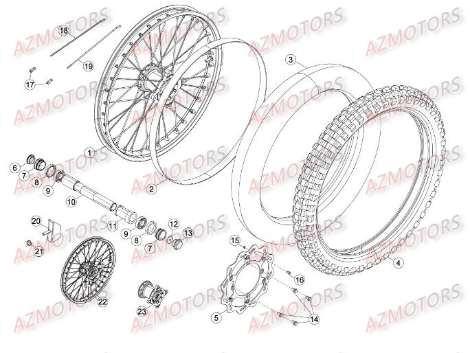 Roue Avant AZMOTORS PiÃ¨ces Beta RR 4T 350 Enduro - 2011
