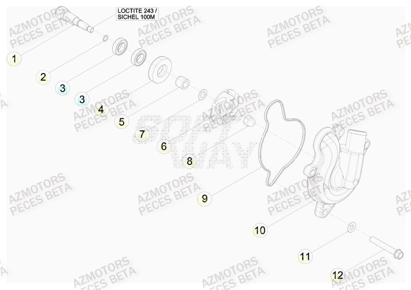 Pompe A Eau AZMOTORS PiÃ¨ces BETA RR FACTORY 350cc 4T - [2012]