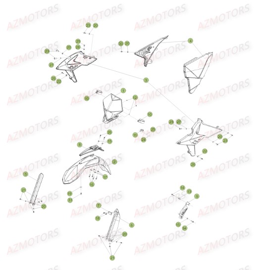 APPUI AILE - BETA pour CARENAGES AVANT de 350 RR RACING 15