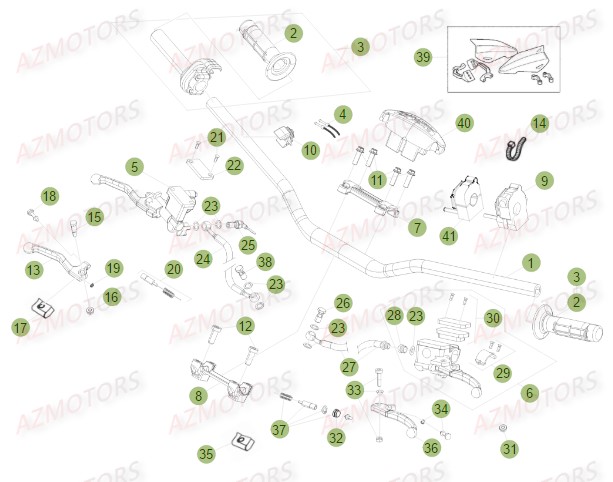 JEU PROTEGE-MAINS RR -BLANC- pour COMMANDES GUIDON de 350 RR RACING 15