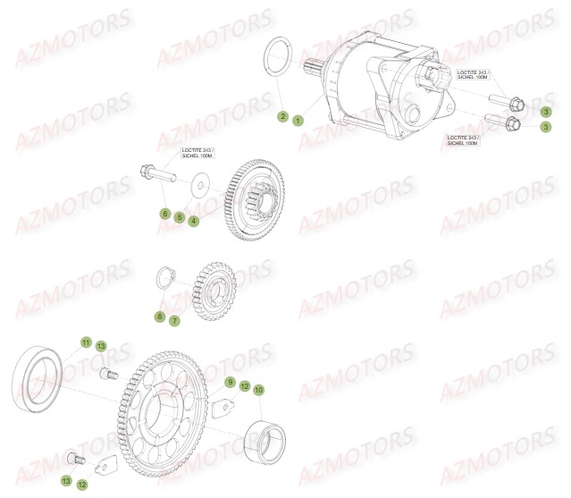 Demarrage Electrique AZMOTORS PiÃ¨ces BETA RR FACTORY 350 4T -(2015)

