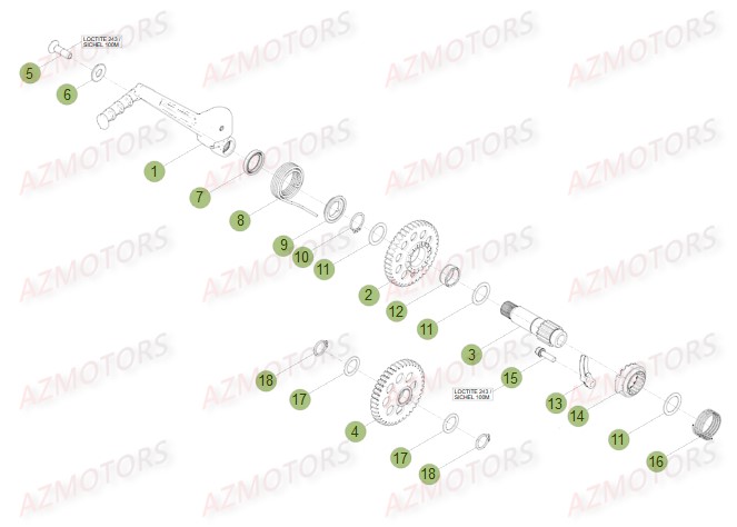Kick Demarrage AZMOTORS PiÃ¨ces BETA RR FACTORY 350 4T -(2015)

