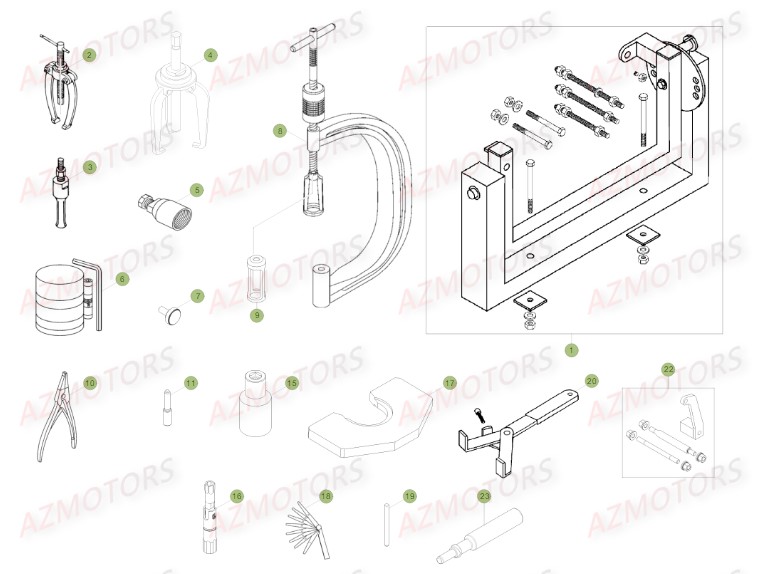 Outillage Special AZMOTORS PiÃ¨ces BETA RR FACTORY 350 4T -(2015)

