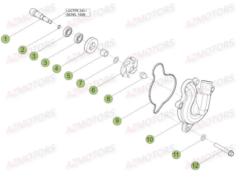 Pompe A Eau AZMOTORS PiÃ¨ces BETA RR FACTORY 350 4T -(2015)


