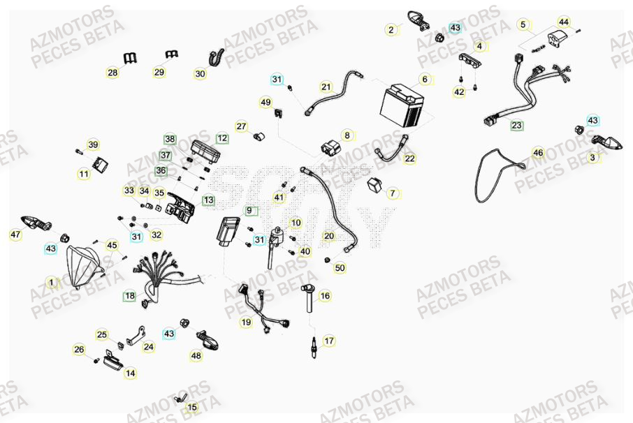 Equipement Electrique AZMOTORS PiÃ¨ces BETA RR FACTORY 400cc 4T - [2012]