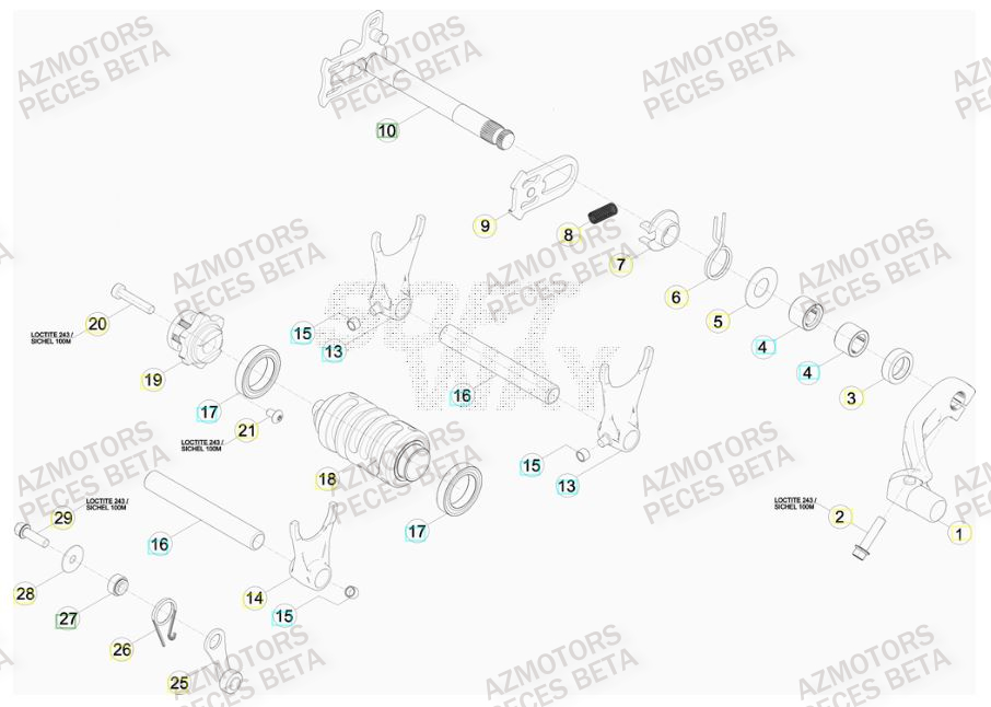 Selecteur De Vitesses AZMOTORS PiÃ¨ces BETA RR FACTORY 400cc 4T - [2012]