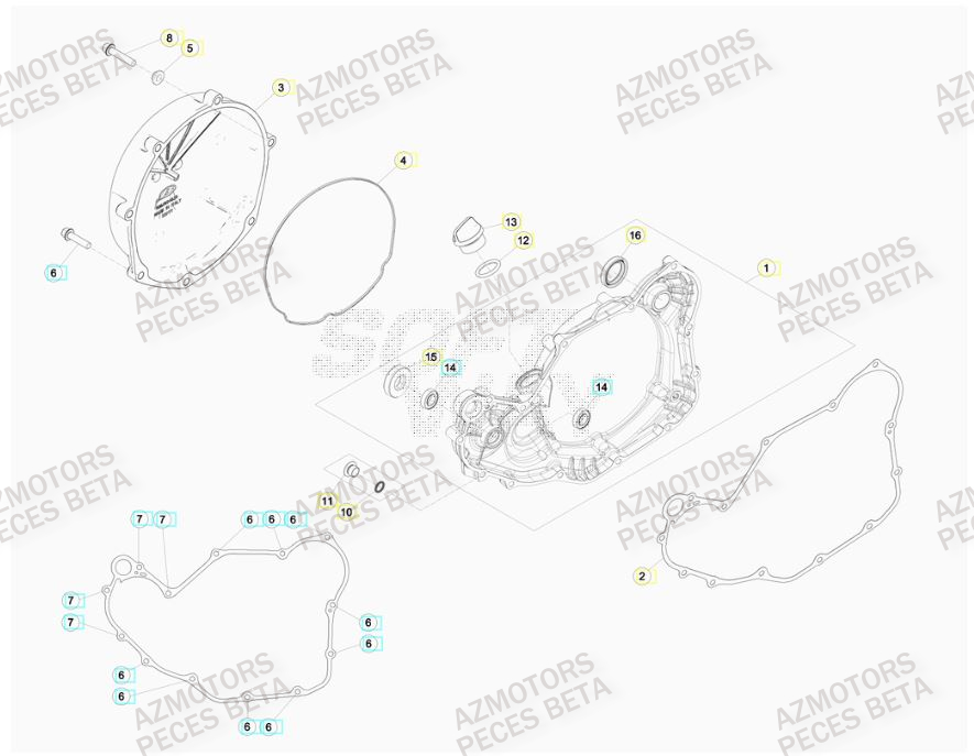 BOUCHON ARBRE COUVERCLE D EMBRAYAGE - BETA pour COUVERCLE EMBRAYAGE de 430 RR RACING 15