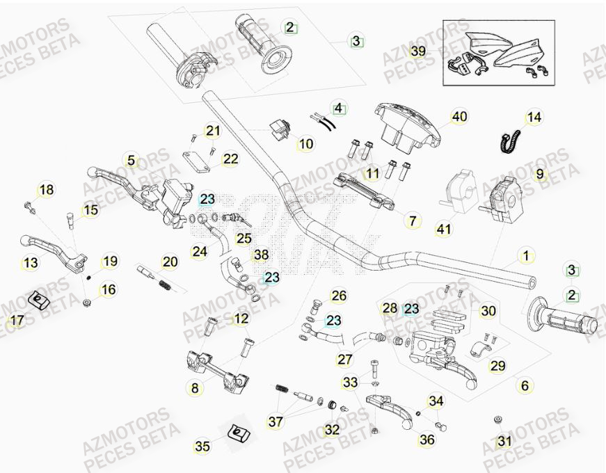 JEU PROTEGE-MAINS RR -BLANC- pour GUIDON de 430 RR RACING 15