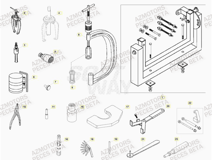 Outils AZMOTORS PiÃ¨ces BETA RR 4T RACING 430 -(2015)

