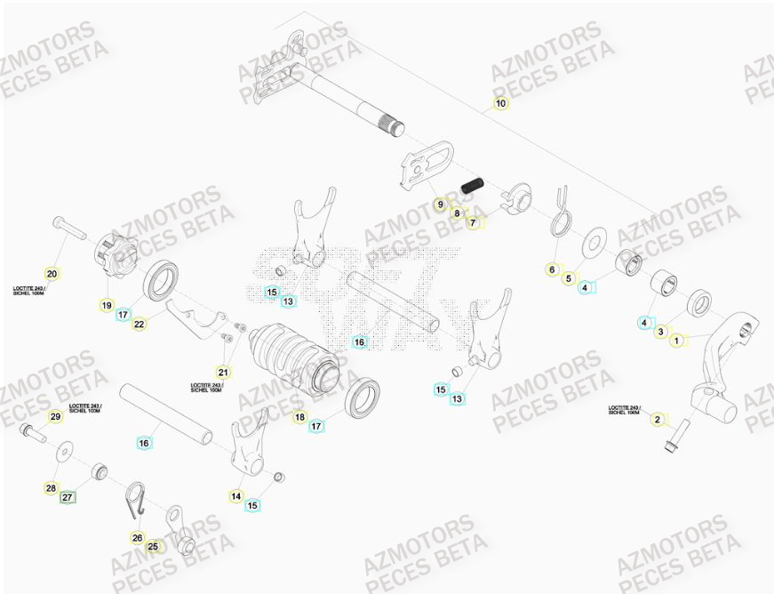 Selecteur De Vitesses AZMOTORS PiÃ¨ces BETA RR 4T RACING 430 -(2015)

