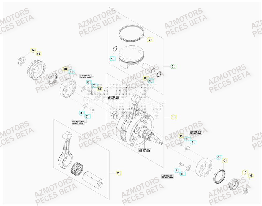 Vilebrequin AZMOTORS PiÃ¨ces BETA RR 4T RACING 430 -(2015)

