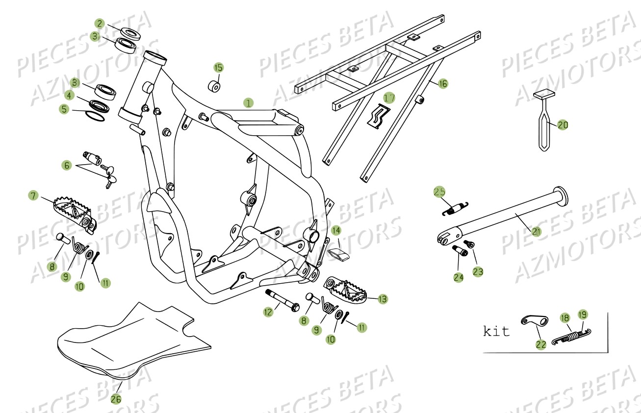 Accessoires Du Chassis AZMOTORS PiÃ¨ces BETA RR 4T 450 - 2007