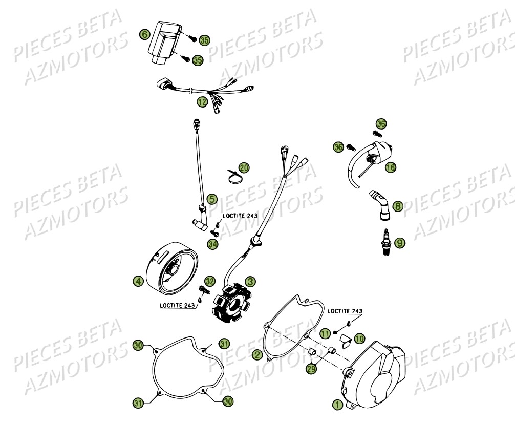 Allumage AZMOTORS PiÃ¨ces BETA RR 4T 450 - 2007