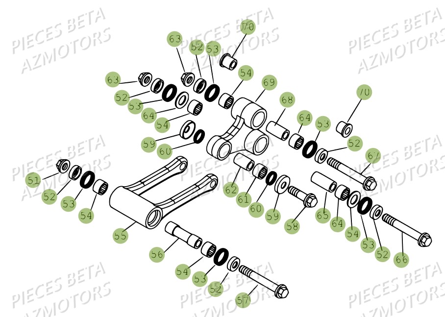 Biellette Amortisseur AZMOTORS PiÃ¨ces BETA RR 4T 450 - 2007