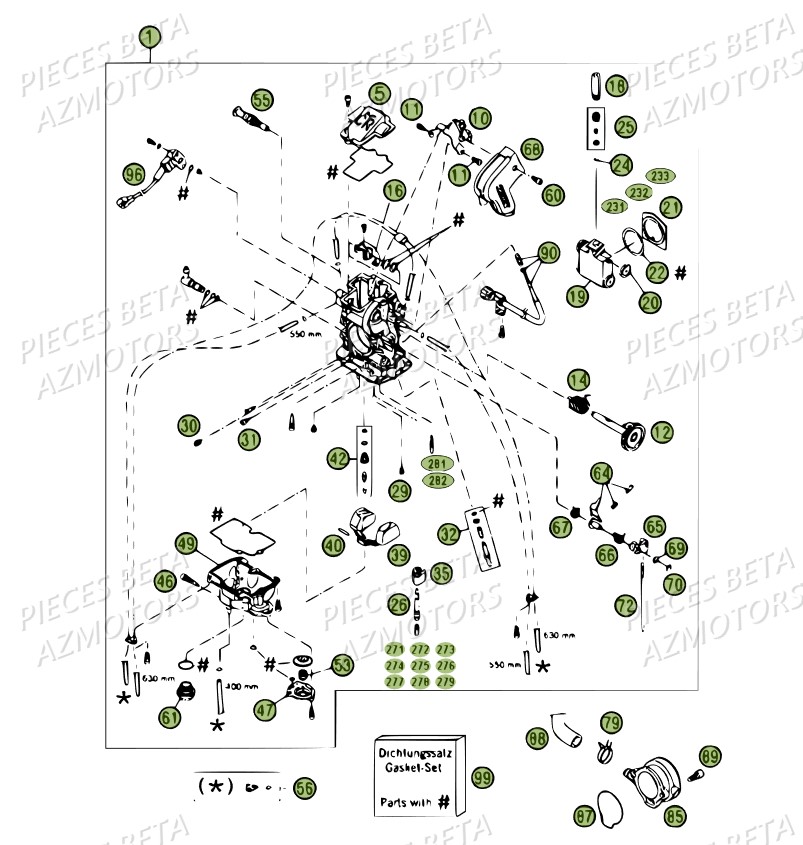 Carburateur AZMOTORS PiÃ¨ces BETA RR 4T 450 - 2007