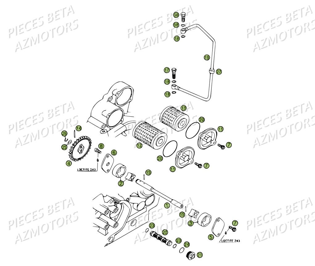 Circuit De Lubrification AZMOTORS PiÃ¨ces BETA RR 4T 450 - 2007