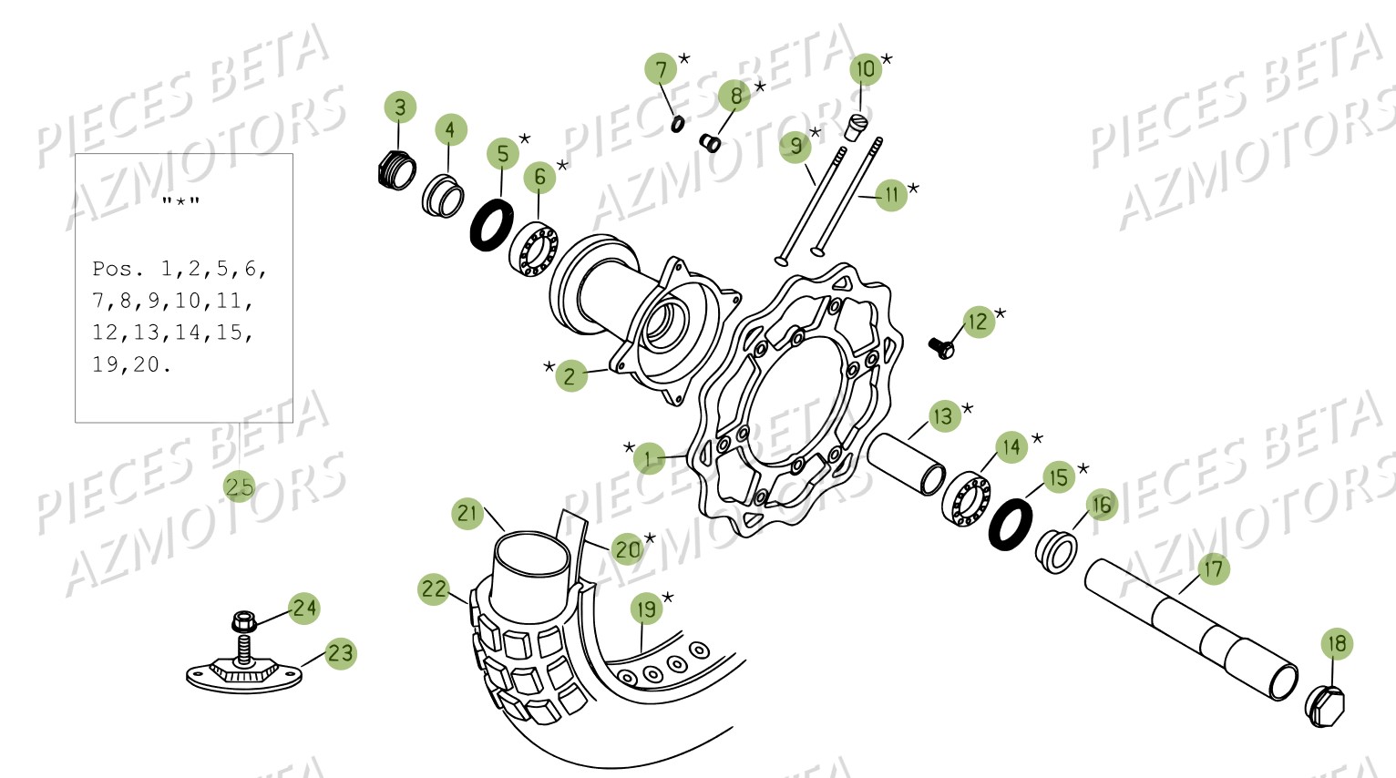 Roue Avant AZMOTORS PiÃ¨ces BETA RR 4T 450 - 2007