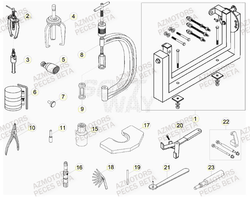 Outils AZMOTORS PiÃ¨ces BETA RR FACTORY 450cc 4T - [2012]