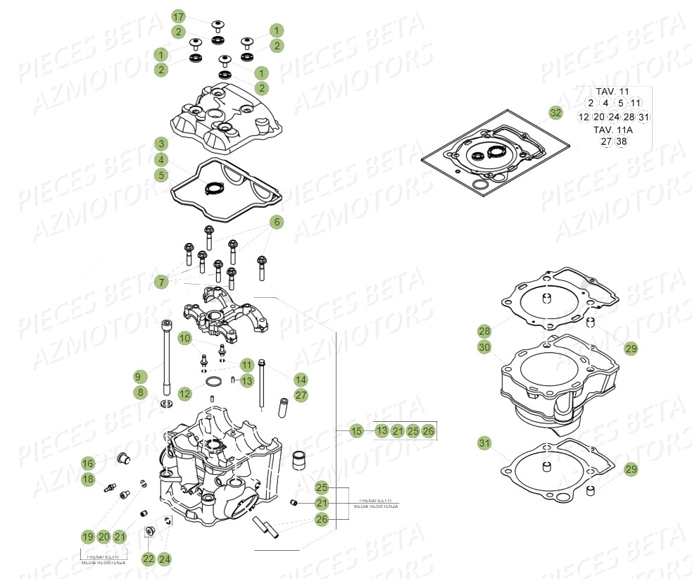 BOUCHON ARBRE COUVERCLE D EMBRAYAGE - BETA pour CYLINDRE CULASSE de 480 RR RACING 17