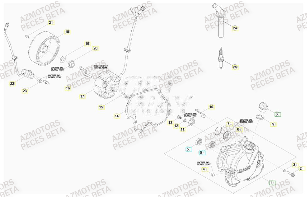 Allumage AZMOTORS PiÃ¨ces BETA RR FACTORY 498cc 4T - [2012]