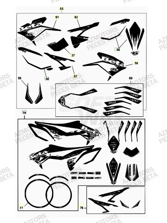 AUTOCOLLANTS UNIVERSAUX POUR JANTES ROUG - BETA pour AUTOCOLLANTS de 498-RR-FACTORY-12