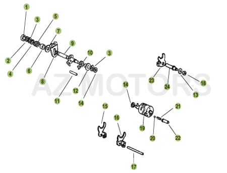 Commande Boite A Vitesse AZMOTORS PiÃ¨ces BETA Enduro 50 RR - [2005-2006]