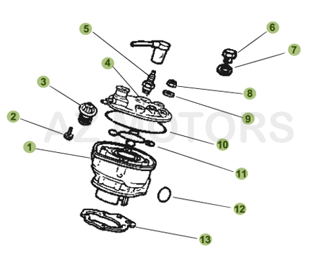 Cylindre AZMOTORS PiÃ¨ces BETA Enduro 50 RR - [2005-2006]