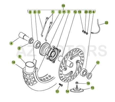 Roue Avant AZMOTORS PiÃ¨ces BETA Enduro 50 RR - [2005-2006]