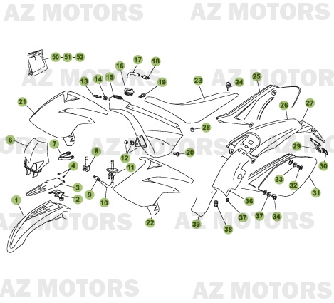 Carenages Reservoir Selle AZMOTORS PiÃ¨ces Beta RR 50 - 2007-2005