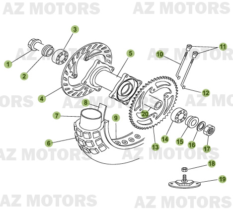 Roue Arriere 2 AZMOTORS PiÃ¨ces Beta RR 50 - 2007-2005