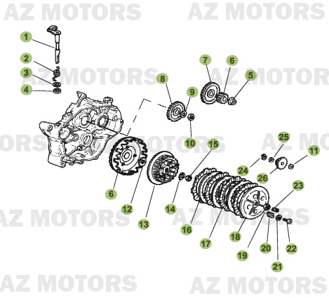 Transmission Principale Embrayage AZMOTORS PiÃ¨ces Beta RR 50 - 2007-2005