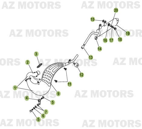 Echappement AZMOTORS PiÃ¨ces Beta RR 50 - 2008
