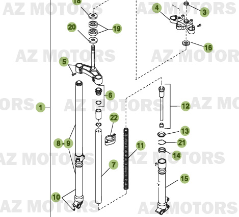 Fourche AZMOTORS PiÃ¨ces Beta RR 50 - 2008