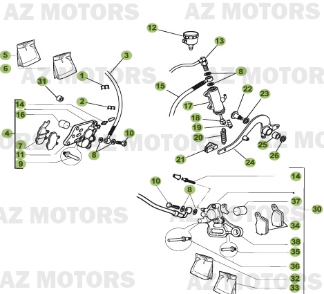 PASTILLES PINCE 25.03067/73 - BETA pour FREINS-1 de 50-RR-08
