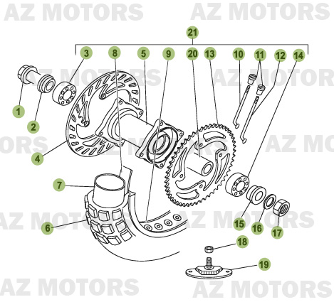 Roue Arriere 1 AZMOTORS PiÃ¨ces Beta RR 50 - 2008
