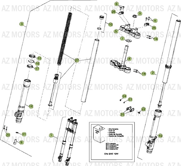 Fourche Du No Serie 1 A 93 AZMOTORS PiÃ¨ces Beta RR 50 - 2013-2012