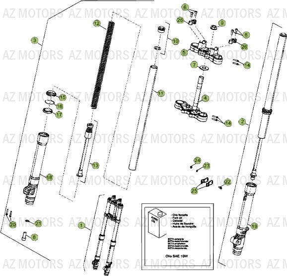 Fourche Du No Serie 94 A 99999 AZMOTORS PiÃ¨ces Beta RR 50 - 2013-2012